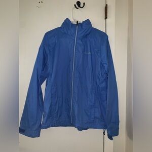 Columbia light blue windbreaker jacket